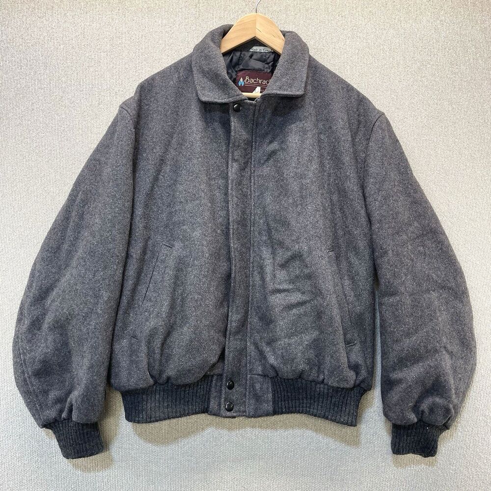 Vintage Bachrach Bomber Varsity Jacket Wool Men's 44 Quilted Lined